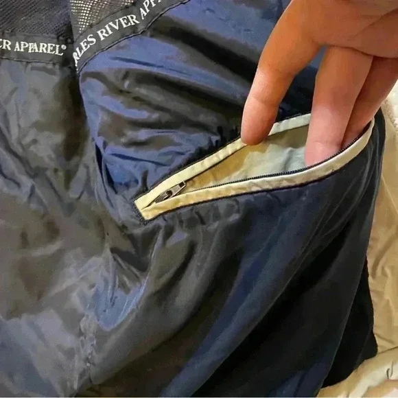 VGT EXODUS Windbreaker Jacket Hooded Front Pockets Zip-up Cream/Beige Size L - Picture 12 of 16